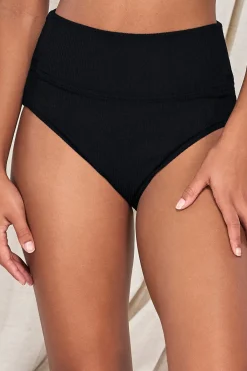 Outlet Sunsets Pacifica Black Hannah High Waist Bottom