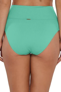 Outlet Sunsets Aqua Mist Sandbar Rib Hannah High Waist Bottom