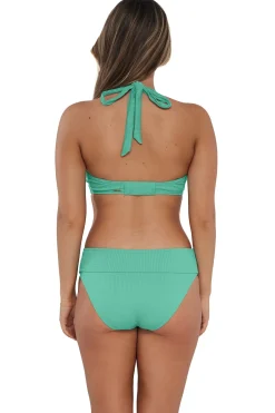 New Sunsets Aqua Mist Sandbar Rib Vienna V-Wire Top