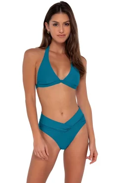 Hot Sunsets Avalon Teal Faith Halter Top
