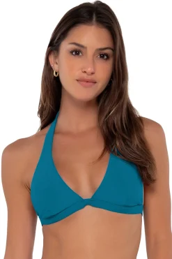 Hot Sunsets Avalon Teal Faith Halter Top
