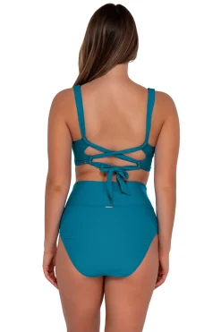 Sale Sunsets Avalon Teal Hannah High Waist Bottom