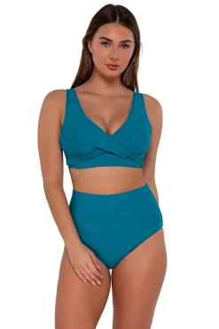 Sale Sunsets Avalon Teal Hannah High Waist Bottom