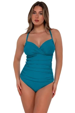 Best Sunsets Avalon Teal Serena Tankini Top