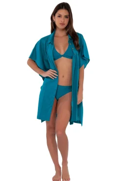 Discount Sunsets Avalon Teal Shore Thing Tunic