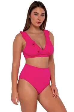 Clearance Sunsets Begonia Sandbar Rib Hannah High Waist Bottom