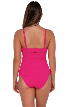 Clearance Sunsets Begonia Sandbar Rib Zuri V-Wire Tankini Top