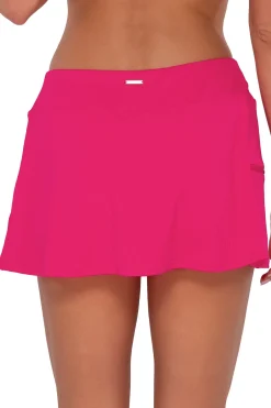 Fashion Sunsets Begonia Sandbar Rib Sporty Swim Skirt