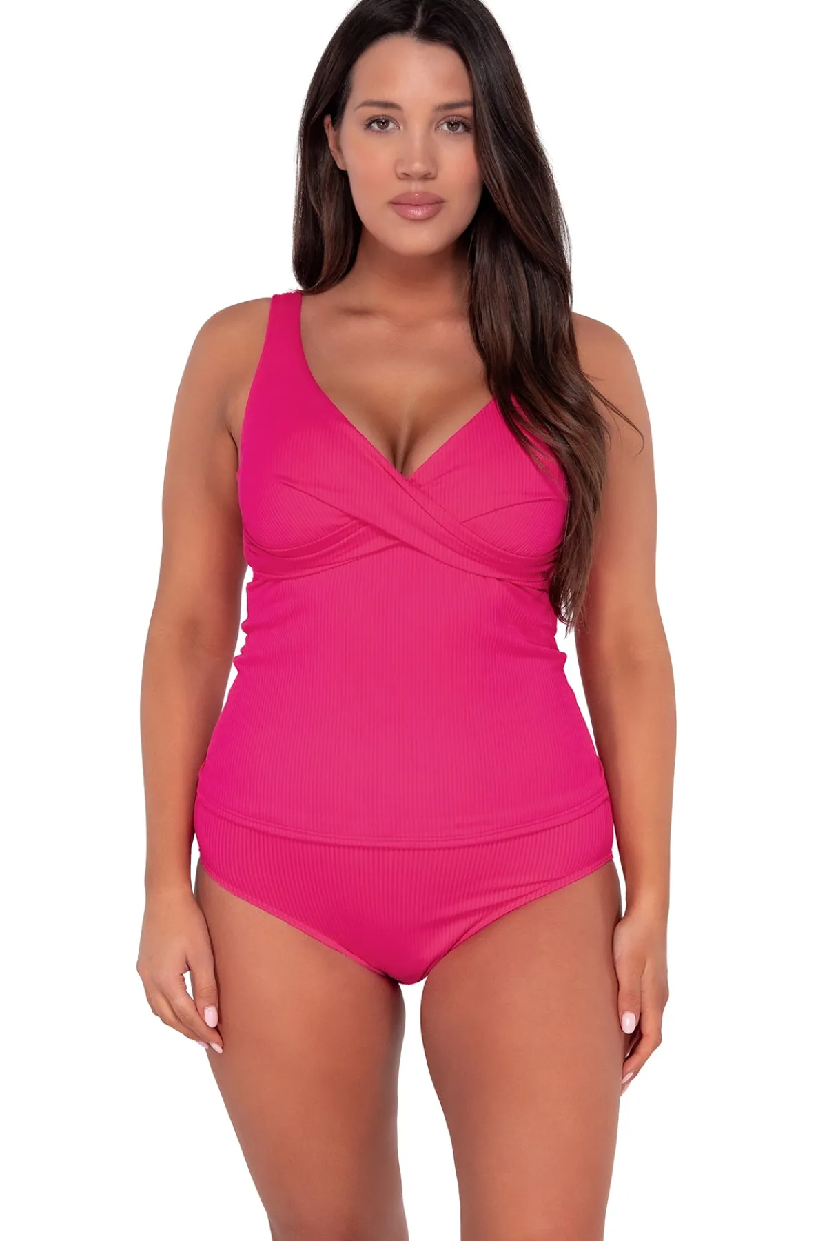 Online Sunsets Begonia Sandbar Rib Elsie Tankini Top