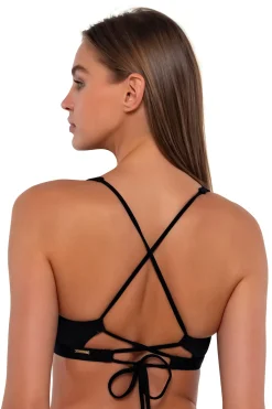 Online Sunsets Black Brandi Bralette Top