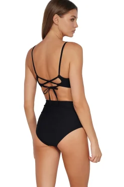 Best Sunsets Black Capri High Waist Bottom