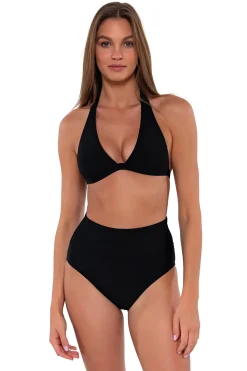 Clearance Sunsets Black Hannah High Waist Bottom