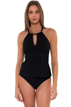 Outlet Sunsets Black Mia Tankini Top