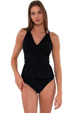 Outlet Sunsets Black Mia Tankini Top
