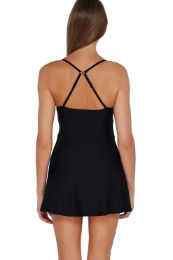 Outlet Sunsets Black Naomi Swim Dress One Piece
