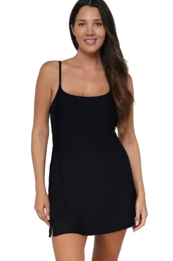 Outlet Sunsets Black Naomi Swim Dress One Piece