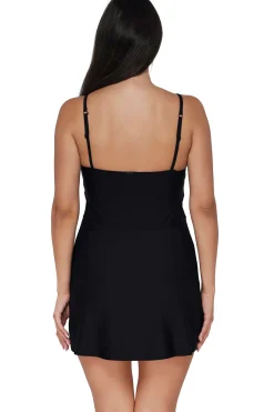 Outlet Sunsets Black Naomi Swim Dress One Piece
