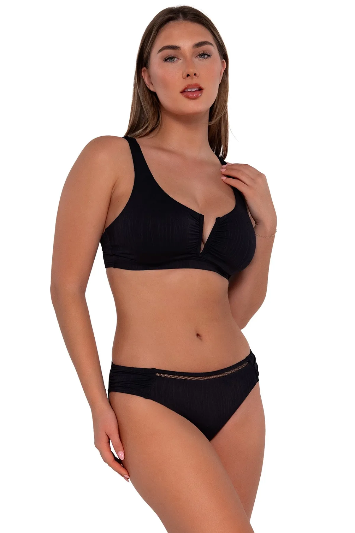 Discount Sunsets Black Seagrass Texture Audra Hipster Bottom