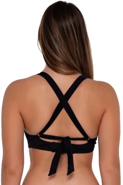 Online Sunsets Black Seagrass Texture Vienna V-Wire Top