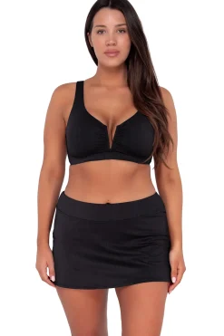 Online Sunsets Black Seagrass Texture Vienna V-Wire Top