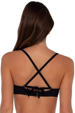 Hot Sunsets Black Seagrass Texture Brooke U-Wire Top