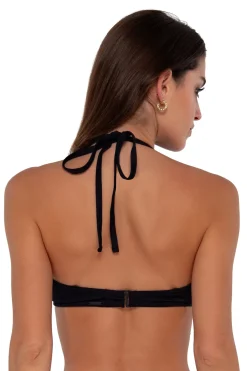 Hot Sunsets Black Seagrass Texture Brooke U-Wire Top