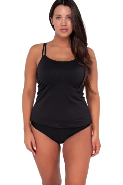 Sale Sunsets Black Seagrass Texture Taylor Tankini Top