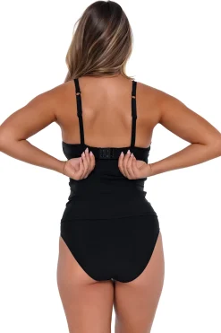 New Sunsets Black Serena Tankini Top