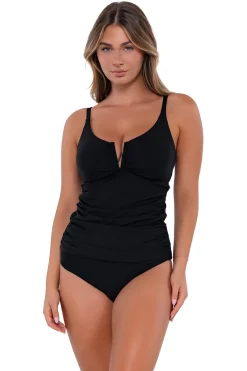 Best Sunsets Black Zuri V-Wire Tankini Top