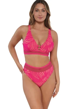 New Sunsets Blushing Palms Sandbar Rib Annie High Waist Bottom
