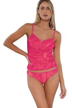 Discount Sunsets Blushing Palms Sandbar Rib Simone Tankini Top