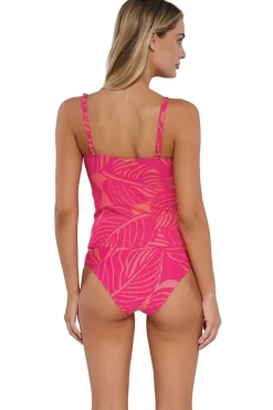 Discount Sunsets Blushing Palms Sandbar Rib Simone Tankini Top