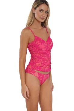 Discount Sunsets Blushing Palms Sandbar Rib Simone Tankini Top