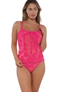 Outlet Sunsets Blushing Palms Sandbar Rib Taylor Tankini Top