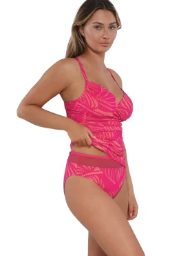 New Sunsets Blushing Palms Sandbar Rib Serena Tankini Top