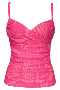 New Sunsets Blushing Palms Sandbar Rib Serena Tankini Top