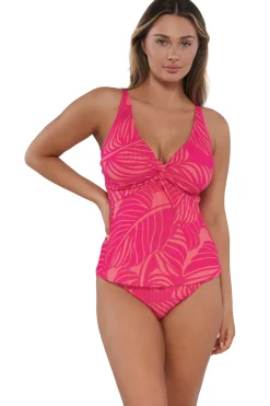 Clearance Sunsets Blushing Palms Sandbar Rib Forever Tankini Top