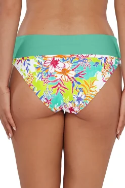 New Sunsets Botanical Bliss Sandbar Rib Capri High Waist Bottom