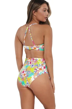New Sunsets Botanical Bliss Sandbar Rib Capri High Waist Bottom