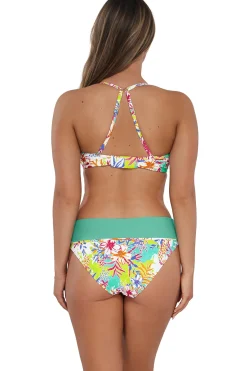 New Sunsets Botanical Bliss Sandbar Rib Capri High Waist Bottom