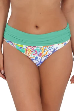 New Sunsets Botanical Bliss Sandbar Rib Capri High Waist Bottom