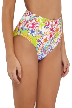 Clearance Sunsets Botanical Bliss Sandbar Rib Hannah High Waist Bottom
