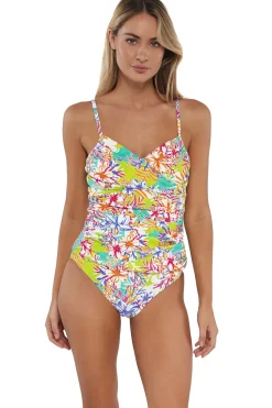 Best Sunsets Botanical Bliss Sandbar Rib Simone Tankini Top