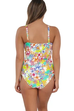 Online Sunsets Botanical Bliss Sandbar Rib Taylor Tankini Top