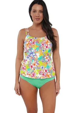 Online Sunsets Botanical Bliss Sandbar Rib Taylor Tankini Top