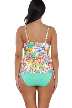 Online Sunsets Botanical Bliss Sandbar Rib Taylor Tankini Top