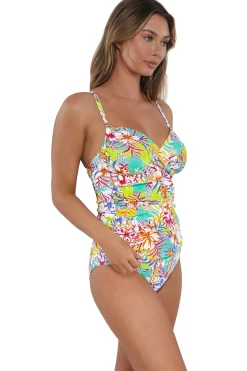 Online Sunsets Botanical Bliss Sandbar Rib Serena Tankini Top
