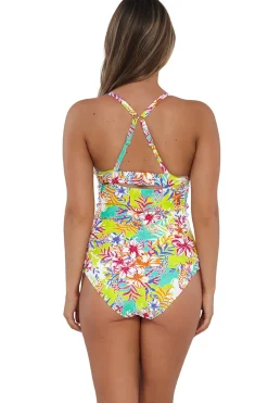 Online Sunsets Botanical Bliss Sandbar Rib Serena Tankini Top