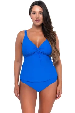 Sale Sunsets Electric Blue Forever Tankini Top