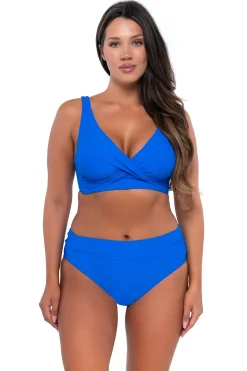 Best Sunsets Electric Blue Hannah High Waist Bottom